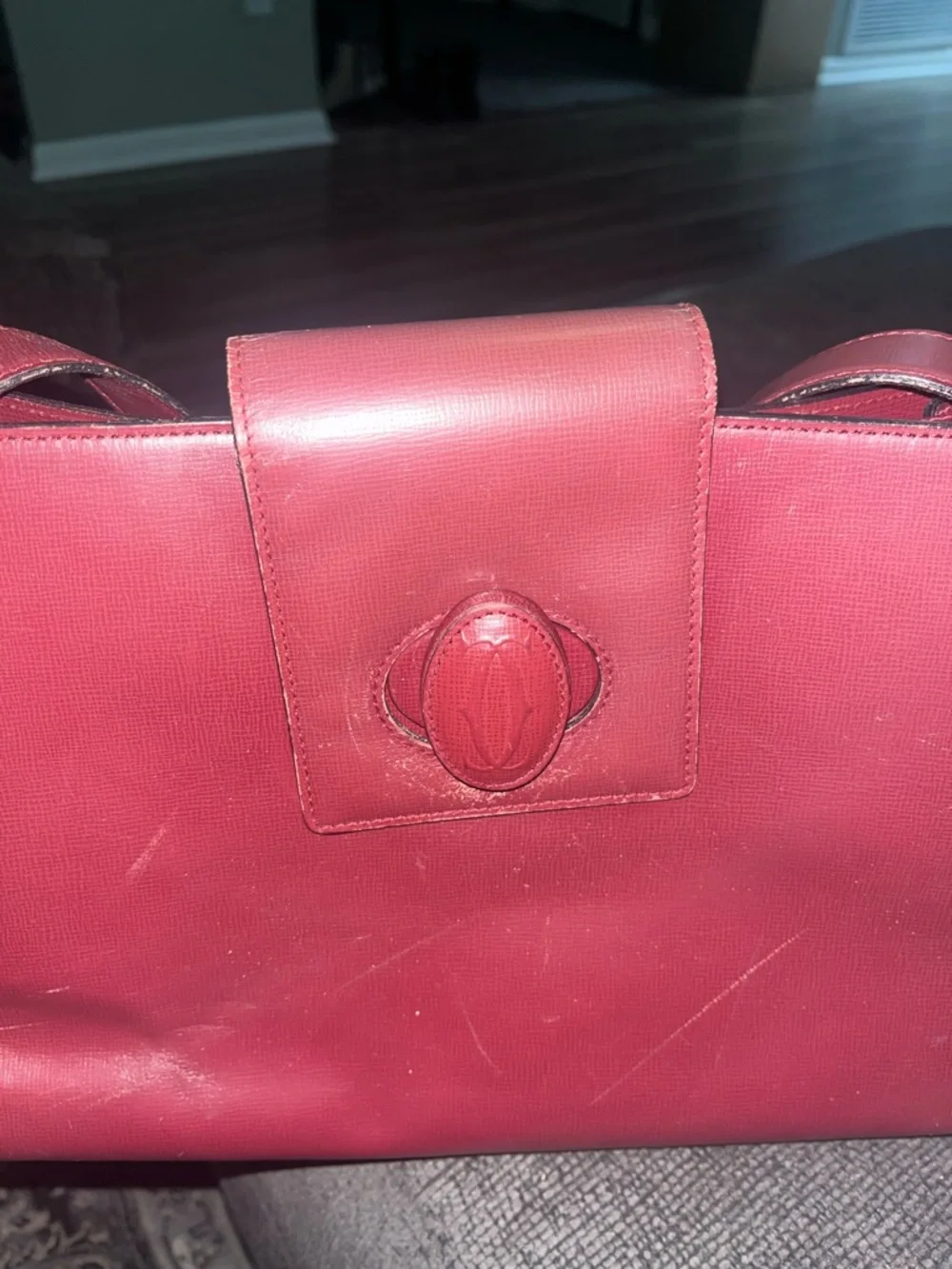 Cartier Classic Burgundy Red Leather Crossbody bag